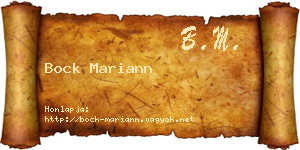 Bock Mariann névjegykártya